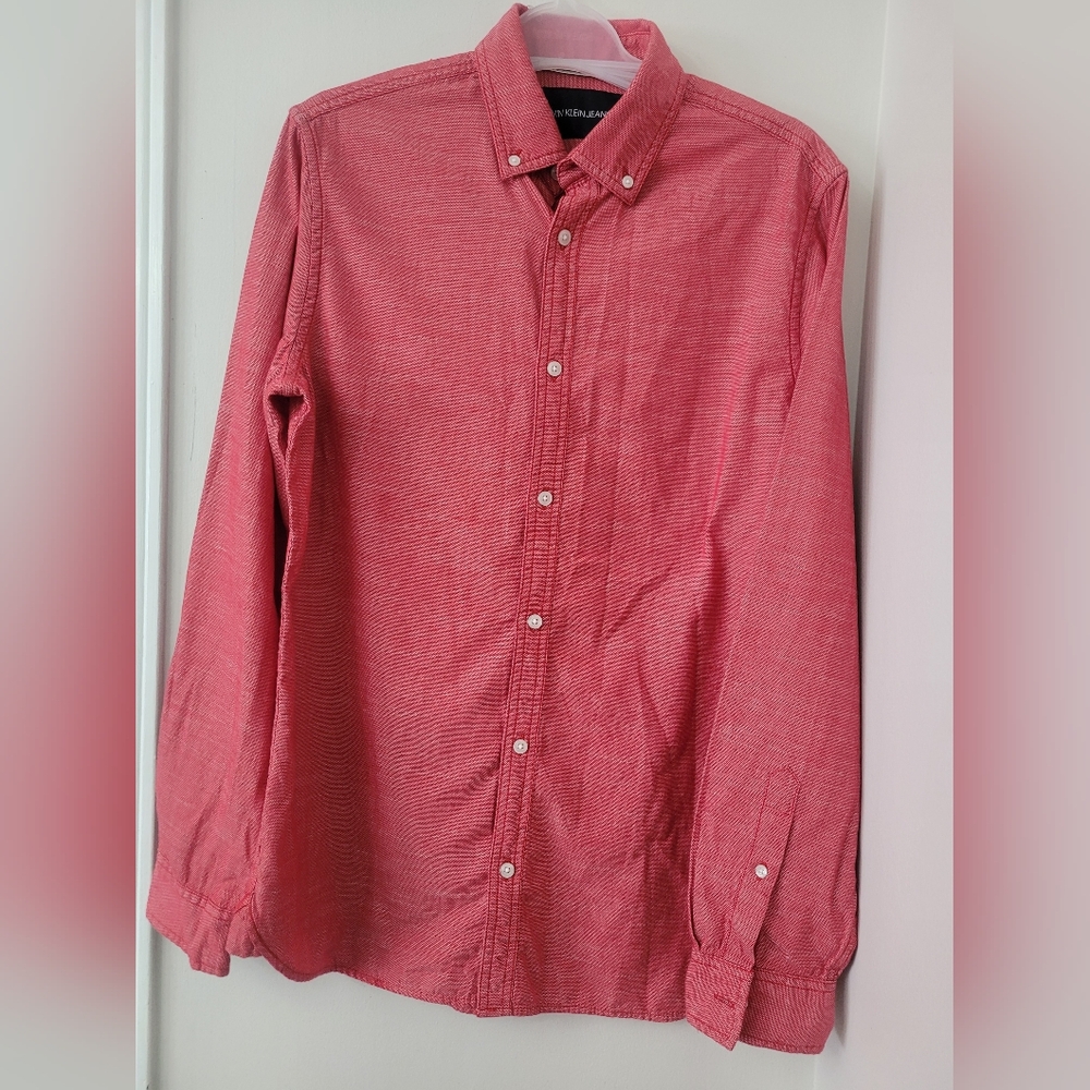 Calvin Klein Jeans - Cotton Button-down Long Sleeve Shirt - Size S
